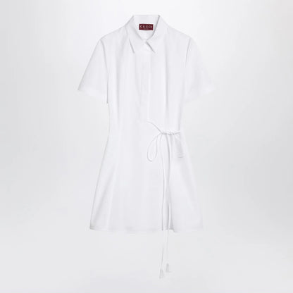 GUCCI White shirt dress in cotton