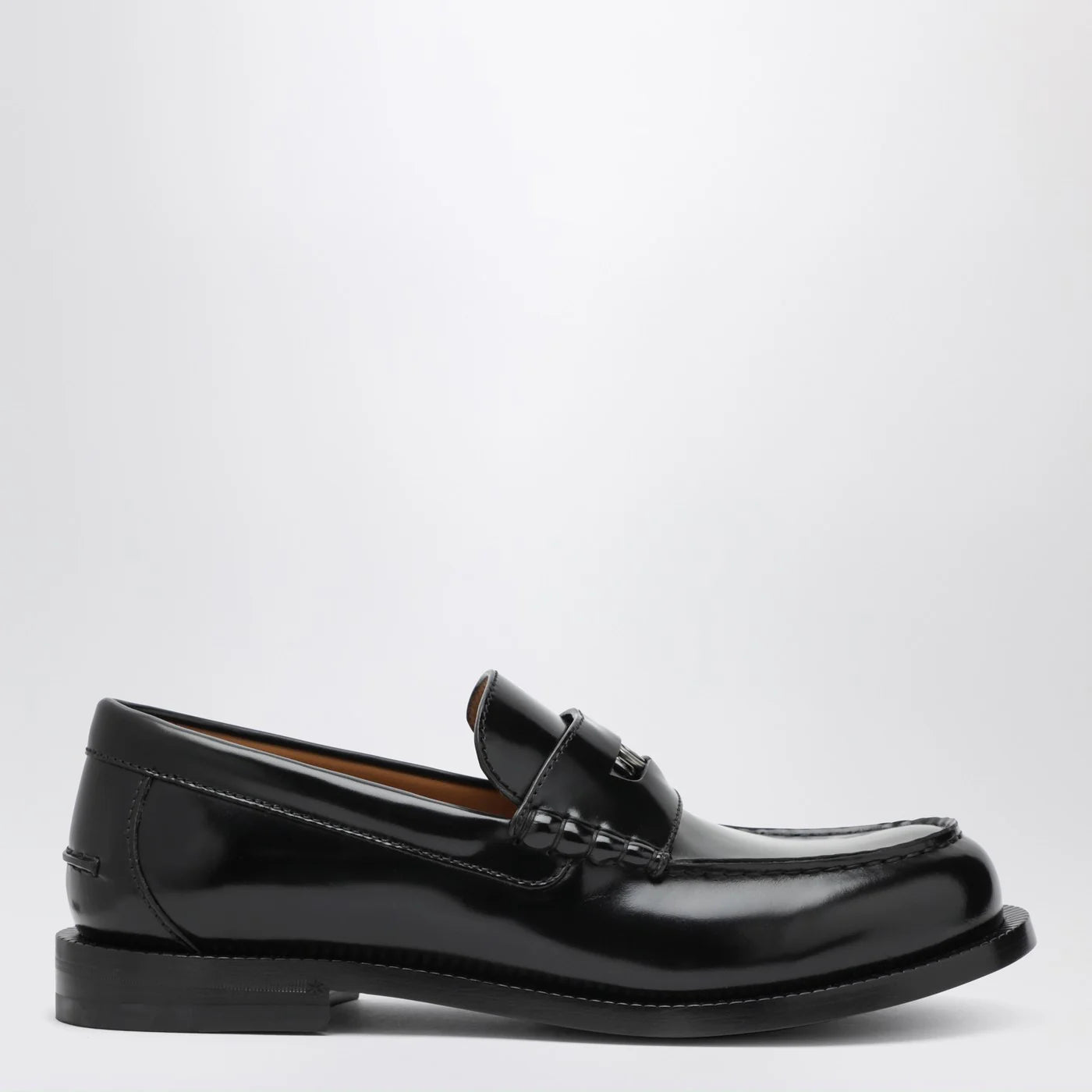 GUCCI Black loafer with removable GG detail