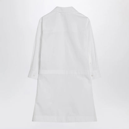 GUCCI White shirtdress in cotton poplin