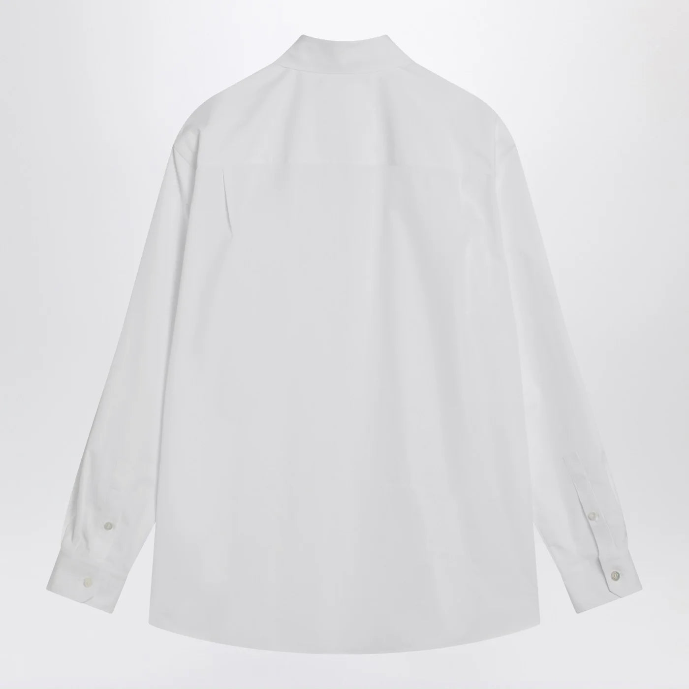 GUCCI White cotton shirt with logo embroidery