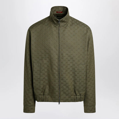 GUCCI Green forest bomber in GG fabric