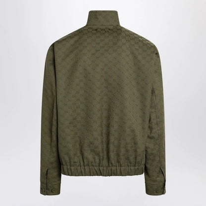 GUCCI Green forest bomber in GG fabric