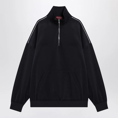 GUCCI Navy blue sweatshirt in technical jersey