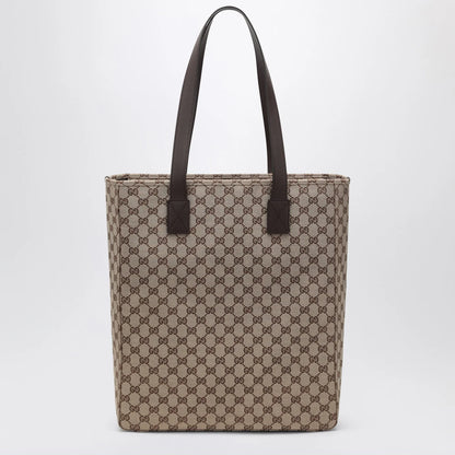 GUCCI Large GG beige fabric shopping bag