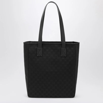GUCCI GG black fabric shopping bag