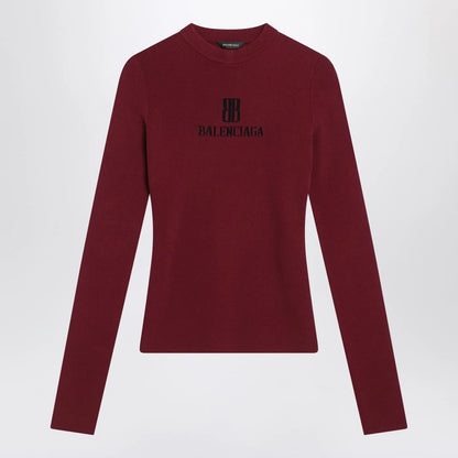 Balenciaga Ribbed burgundy Nano BB sweater