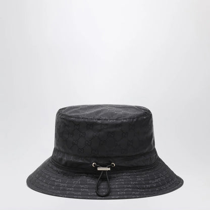 GUCCI Reversible black nylon GG hat