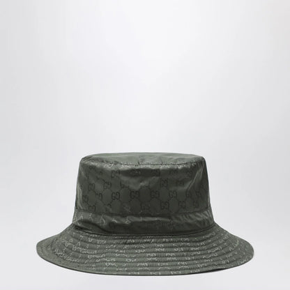 GUCCI Reversible dark green nylon GG hat