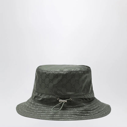 GUCCI Reversible dark green nylon GG hat