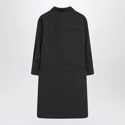 GUCCI Grey shirt dress in wool