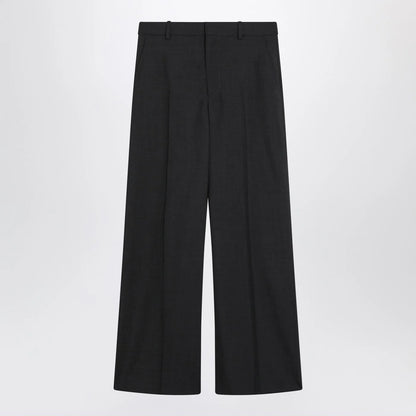 GUCCI Wide-leg grey wool trousers