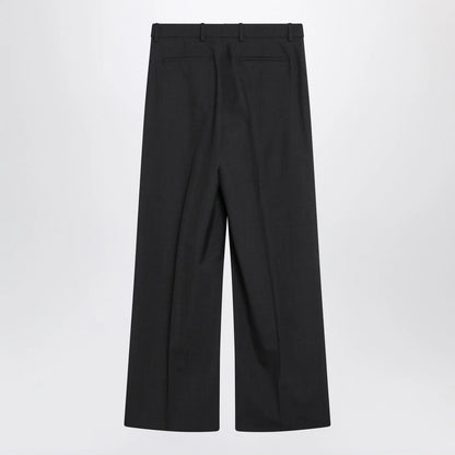 GUCCI Wide-leg grey wool trousers