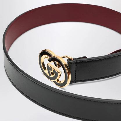 GUCCI Black GG interlocking buckle belt