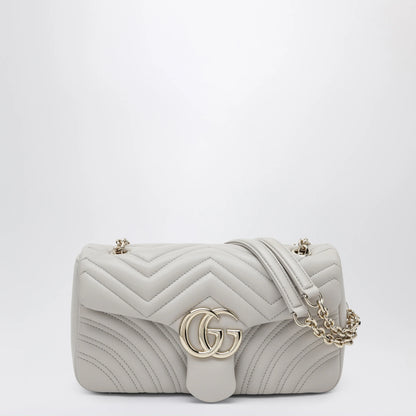 GUCCI GG Marmont medium light grey shoulder bag