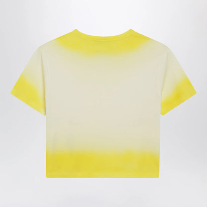 GUCCI Yellow cropped T-shirt with gradient effect