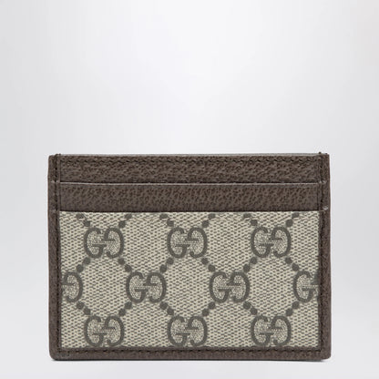 GUCCI Ophidia GG Supreme card holder in beige/dark brown