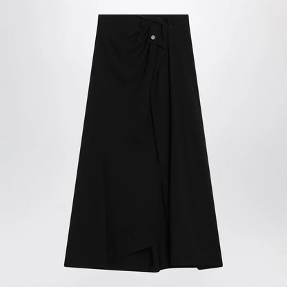 Balenciaga Draped black skirt in crêpe