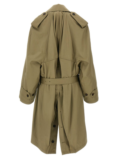 Balenciaga Draped Neck Trench Coat