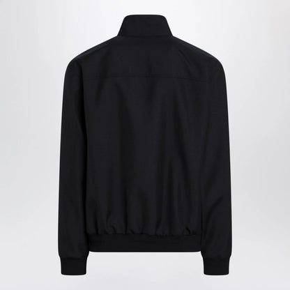 GUCCI Blue zip-up jacket in wool-blend twill