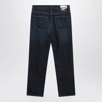 GUCCI Blue délavé slim-fit jeans