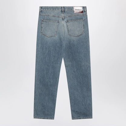 GUCCI Light blue délavé slim-fit jeans