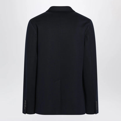 GUCCI Blue single-breasted cotton jersey jacket