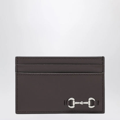 GUCCI Cocoa cardholder with Horsebit