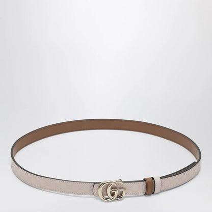 GUCCI Thin reversible GG Marmont belt in pink/sand