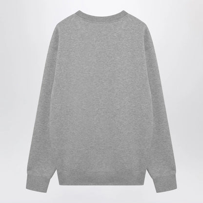 GUCCI Grey cotton jersey sweatshirt with logo print