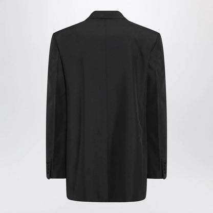 GUCCI Black double-breasted jacket in technical panama