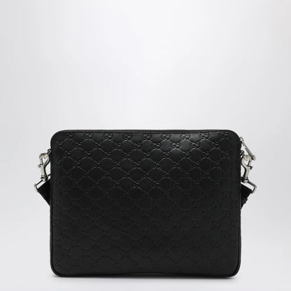 GUCCI Medium black GG Emblem shoulder bag