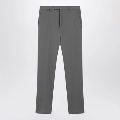 GUCCI Grey wool satin trousers