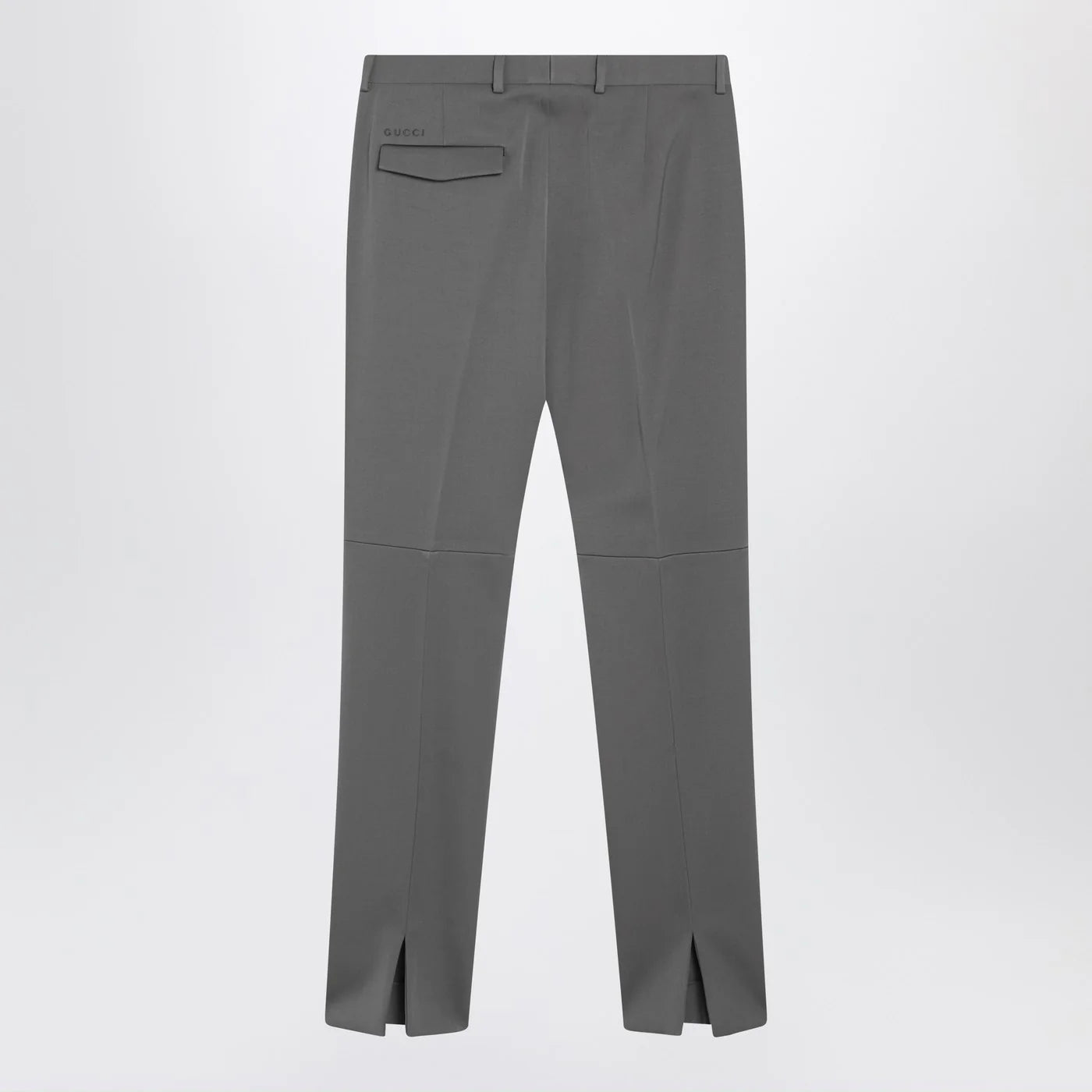 GUCCI Grey wool satin trousers