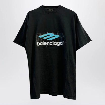 Balenciaga Oversized washed black 3B T-shirt