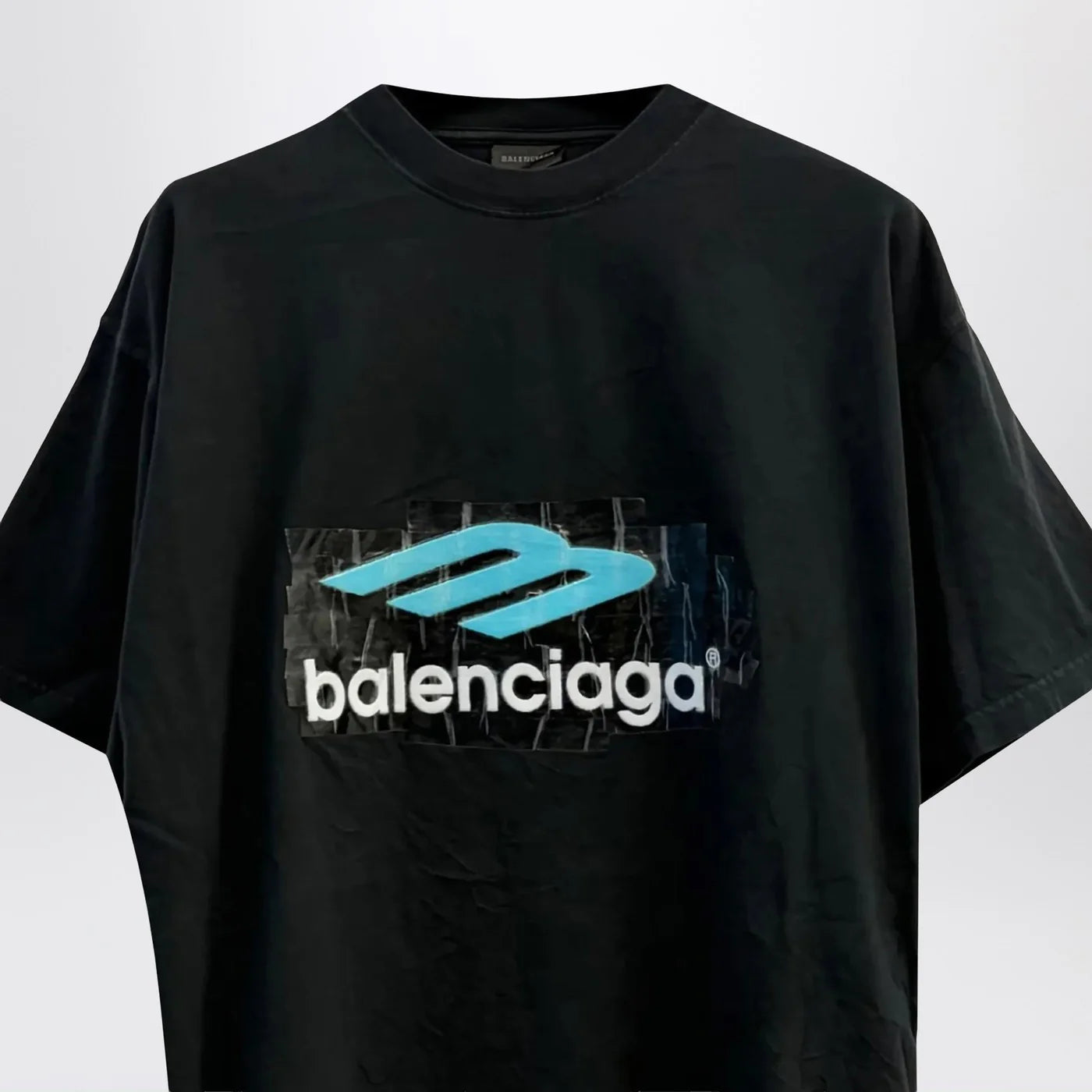Balenciaga Oversized washed black 3B T-shirt