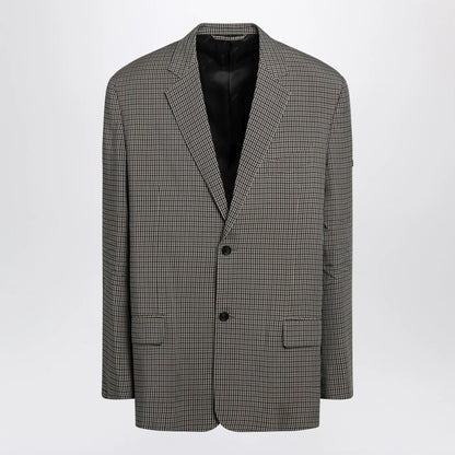 Balenciaga Khaki and brown gingham jacket
