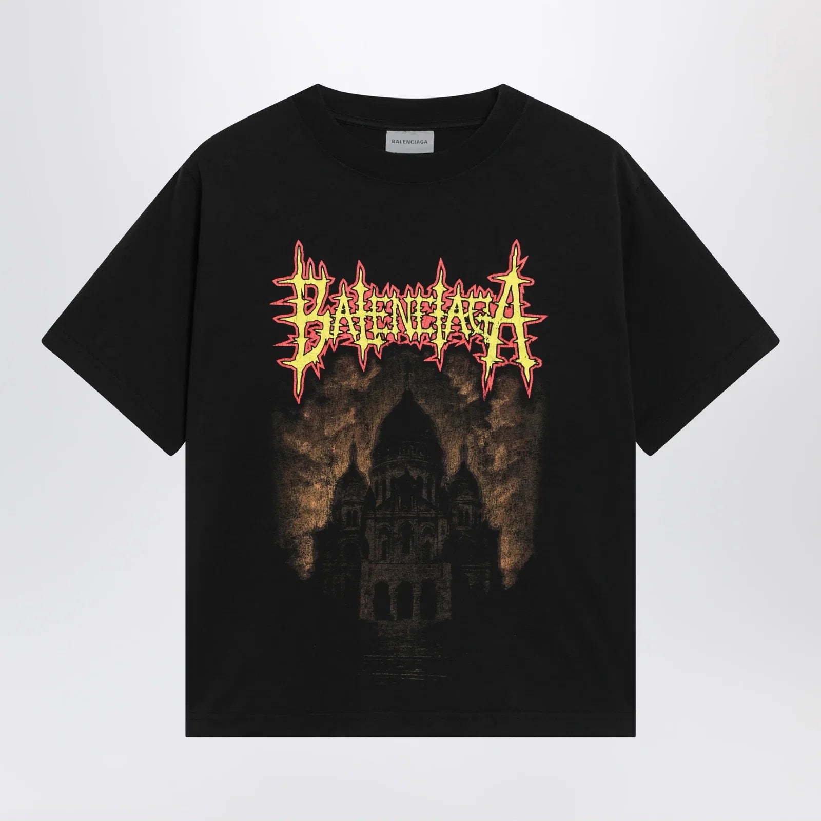 Balenciaga Sacré Cœur print medium-fit cotton T-shirt in black