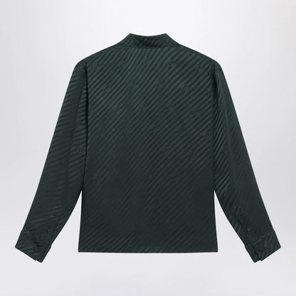 GUCCI Green GG jacquard silk shirt