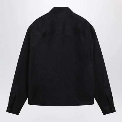 GUCCI Ink blue printed cotton twill shirt
