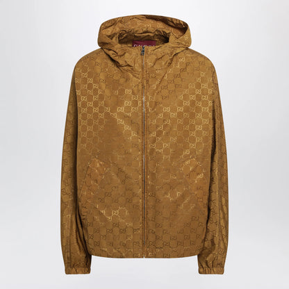 GUCCI Technical jacquard jacket with brown GG pattern