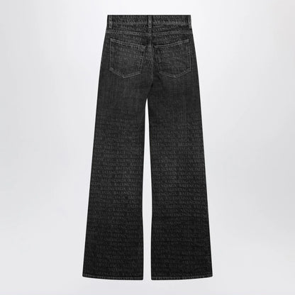 Balenciaga Black washed jeans with jacquard logos