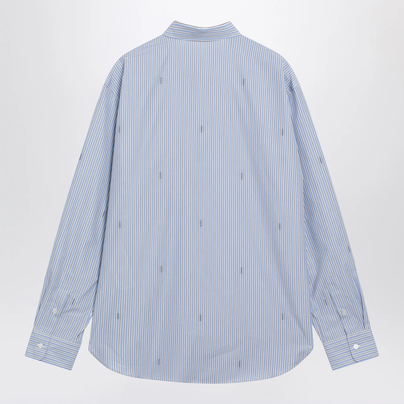 GUCCI Light blue striped cotton poplin shirt