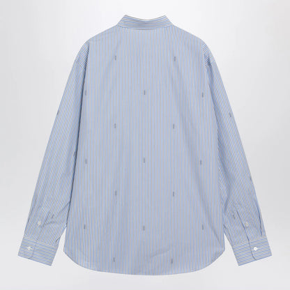 GUCCI Light blue striped cotton poplin shirt