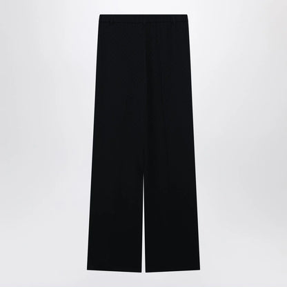 GUCCI Blue jacquard silk-blend trousers