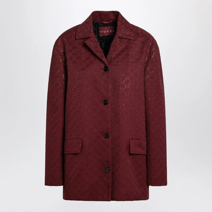 GUCCI Rosso Ancora GG-fabric jacket with crystals