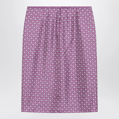 GUCCI Pink pencil skirt with horsebit print