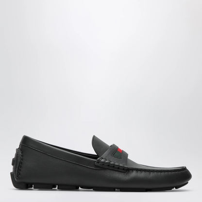 GUCCI Men's driver loafer in black leather with Web