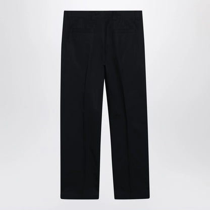 GUCCI Blue cotton trousers with logo print