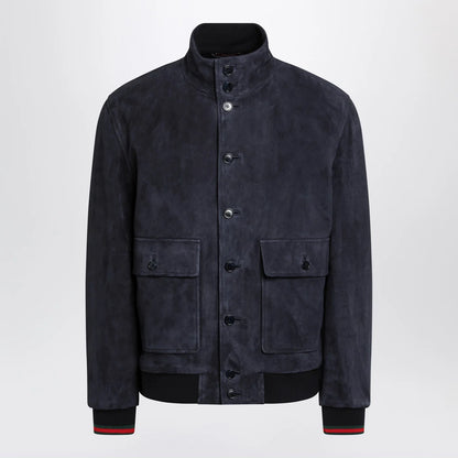GUCCI Blue leather jacket