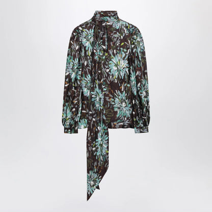 GUCCI Printed silk twill blouse